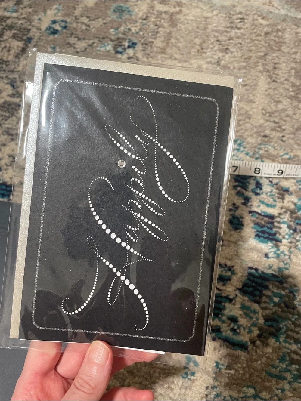 🖤5/$25 new hallmark greeting card silver envelope crystal glitter